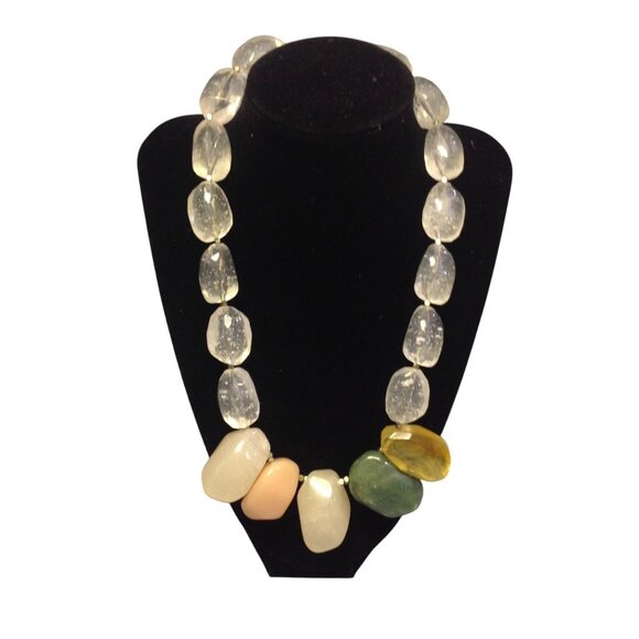 Loft (Ann Taylor) Necklace Chunky Bead Rock Candy Pastel Multicolor - Picture 2 of 15